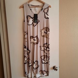 MarlaWynne Shadow Floral Print Side Knot Dress NWT